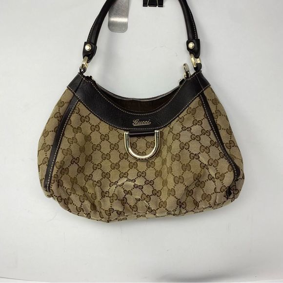 Gucci Handbags - Gucci GG D Ring Canvas Hobo Shoulder Bag Small Vintage